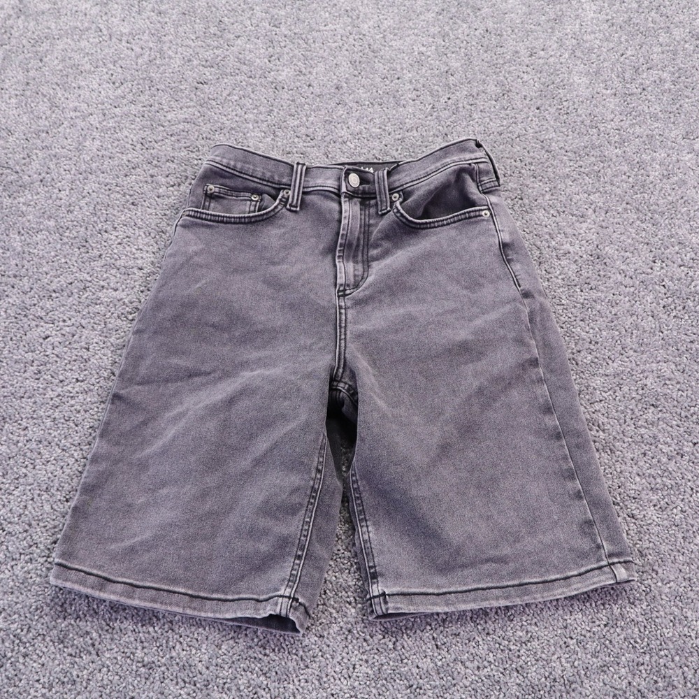 Weekend Academy Denim Shorts Girls 14 Gray Acid Wash Stretch Bermuda